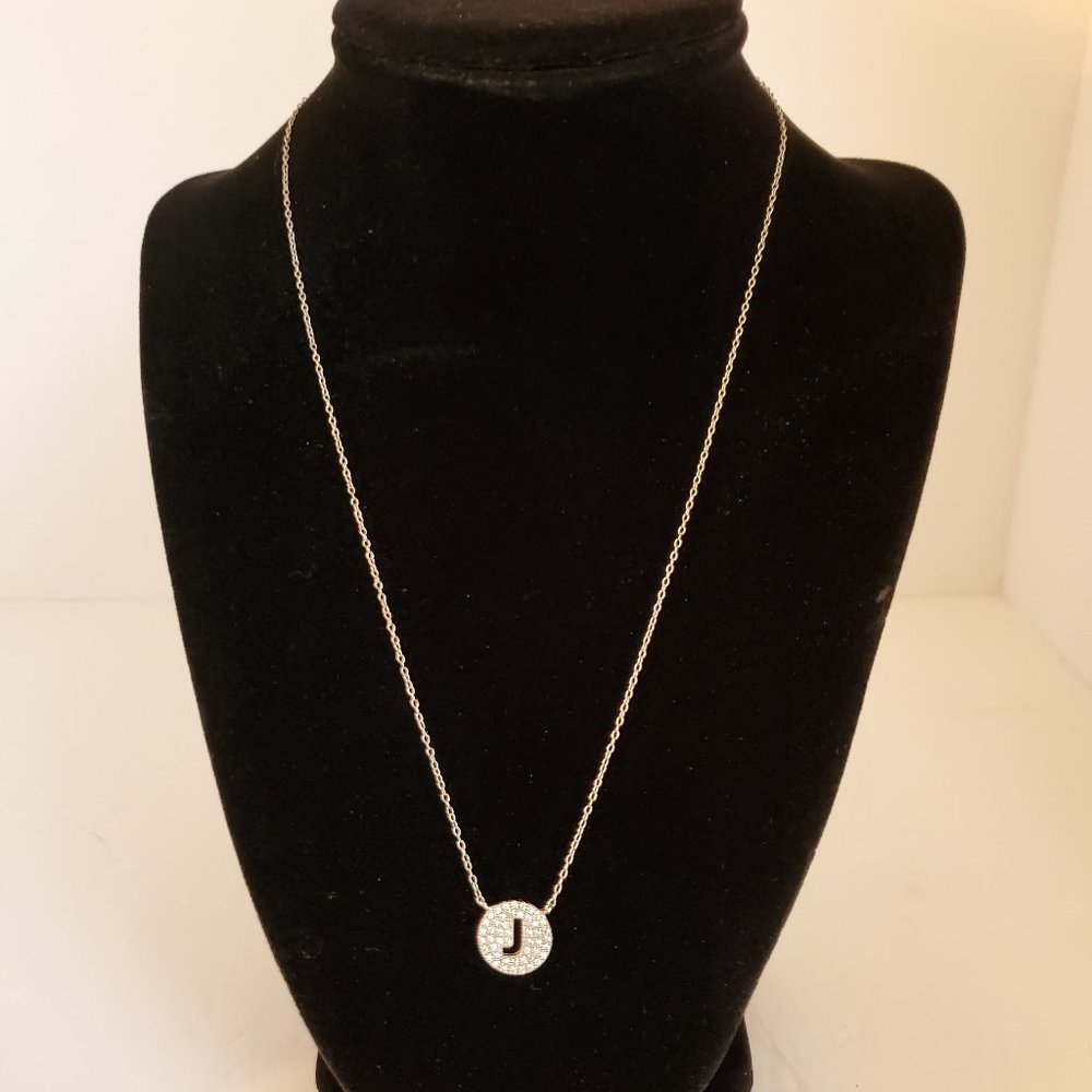 Sterling 925 "J" Pendant with Attached Sterling Chain